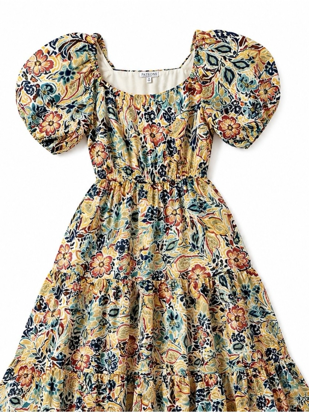 Patrons of Peace Cream and Navy Floral Maxi Dress